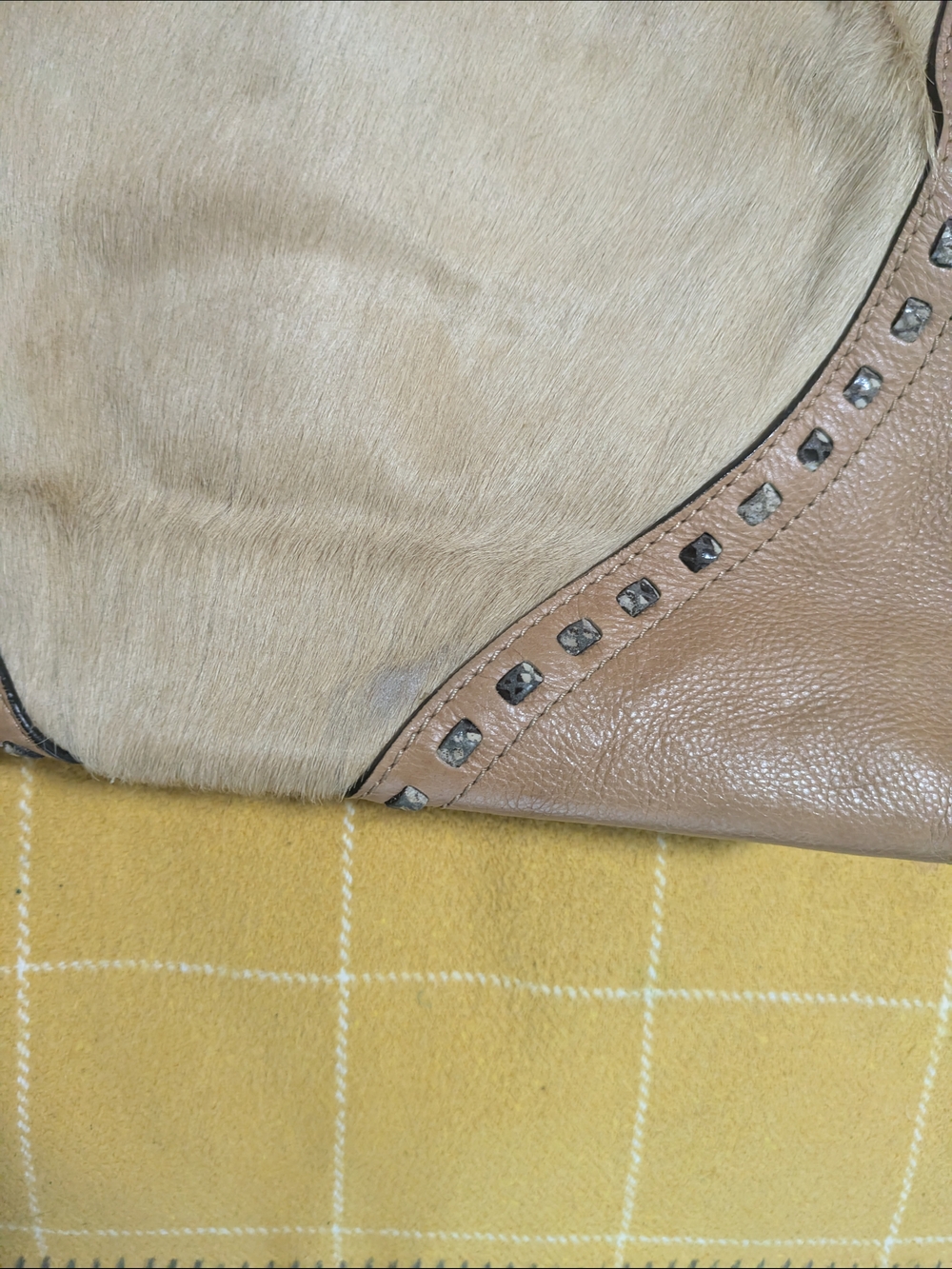 TOUS Beige, Animal Print & Tan Leather Shoulder Hobo Bag - Picture 3 of 10